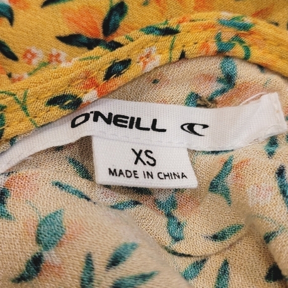 NWT O'NEILL Izzy Yellow Floral Midi Dress XS - Picture 3 of 3